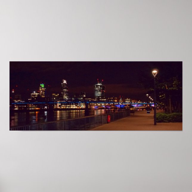 Poster London Skyline & Millennium Bridge (Devant)