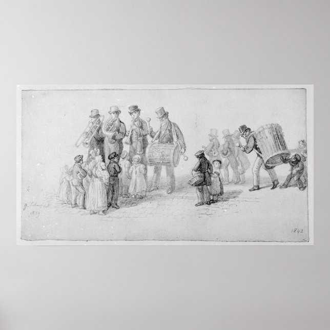 Poster London Street Band, 1839 (Devant)