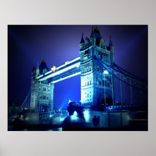 Poster London Tower Bridge à Blue Night