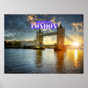 Poster London Tower Bridge Daylight - Royaume-Uni