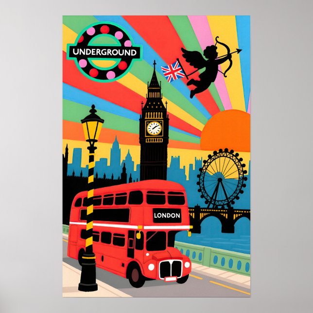 Poster London Travel   Pop Art (Devant)