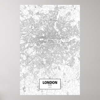 Poster Londres, Angleterre (noir sur blanc)