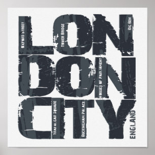 Poster Londres, Angleterre Typographie