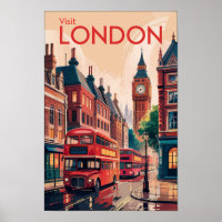 Londres Angleterre Voyage Art Vintage