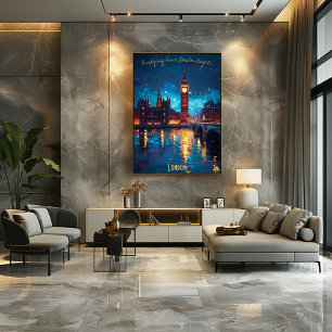 Poster Londres au Crépuscule - Un Pont entre le Temps et 