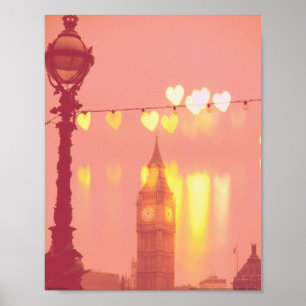 Poster Londres   Big Ben Nightime filtré par photographie