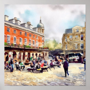 Poster Londres - Covent Garden Piazza, (B), Aquarelle