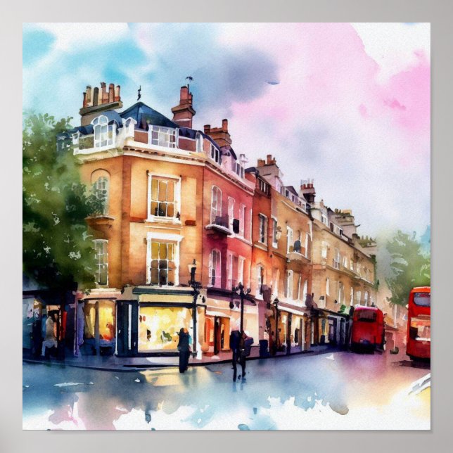 Poster Londres - Covent Garden Piazza, (C), Aquarelle (Devant)