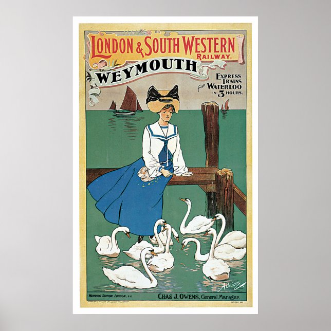 Poster Londres et Sud-Ouest ~ Weymouth (Devant)