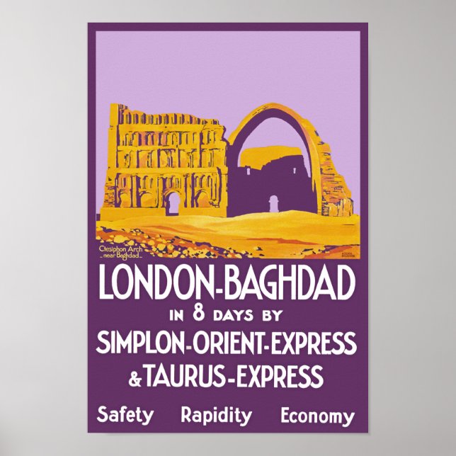 Poster Londres - Express d'Orient de Bagdad (Devant)