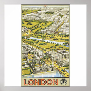 Poster Londres Gwr, Vintage