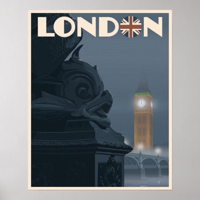 Poster Londres la nuit (Devant)