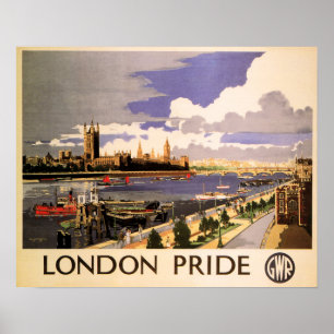Poster LONDRES PRIDE GWR Great Western Railways Old Rail