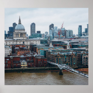 Poster Londres Skyline : St. Paul's Aerial View
