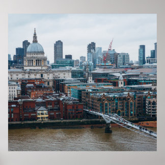 Poster Londres Skyline : St. Paul's Aerial View