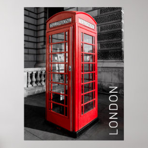 Poster Londres Téléphone Vintage Box UK Rétro Téléphone