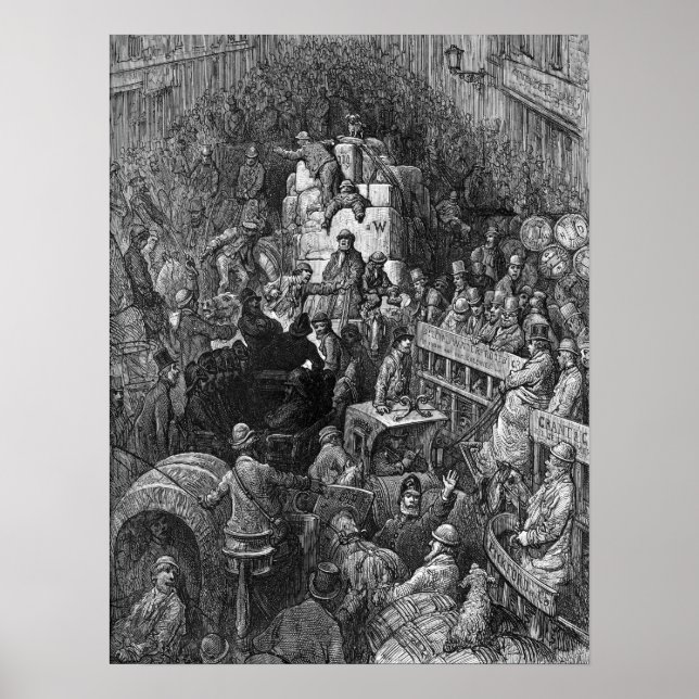 Poster Londres victorienne - A City Throufare (Devant)