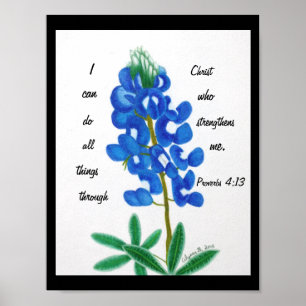 Poster Lone Star Bluebonnet Inspirational Print