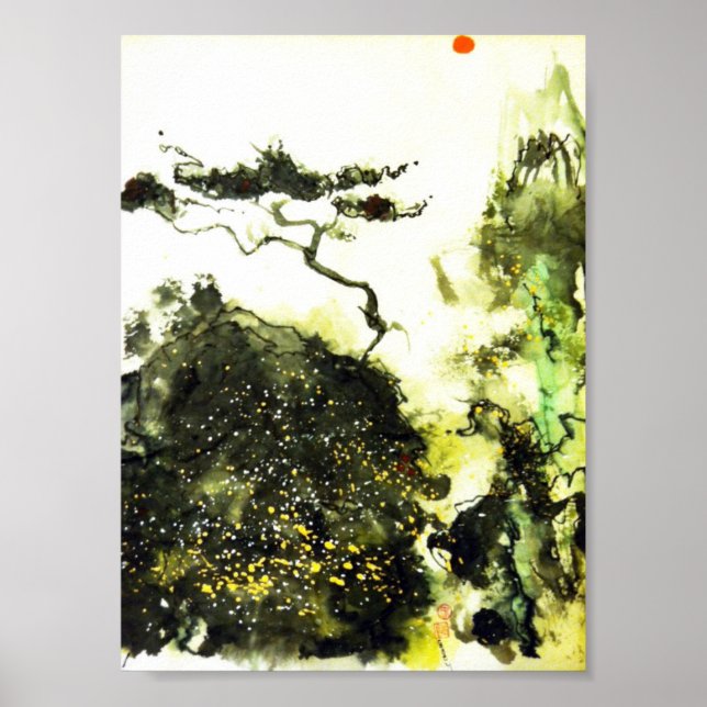 Poster Lonely Cypress in Carmel Art Imprimer (Devant)