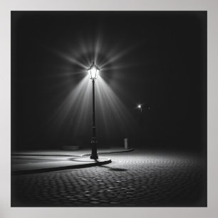 Poster Lonely Streetlamp - Une Nocturne De Charbon Hantan