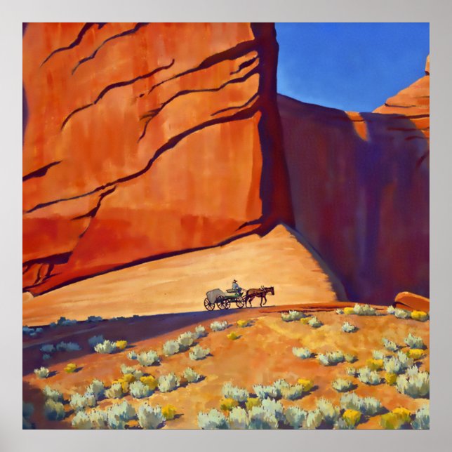 Poster "Lonesome Journey" Art occidental de Maynard Dixon (Devant)