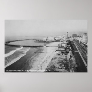Poster Long Beach, California Rainbow Pier et Ocean