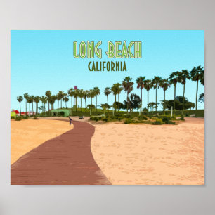 Poster Long Beach California Shoreline Aquatique