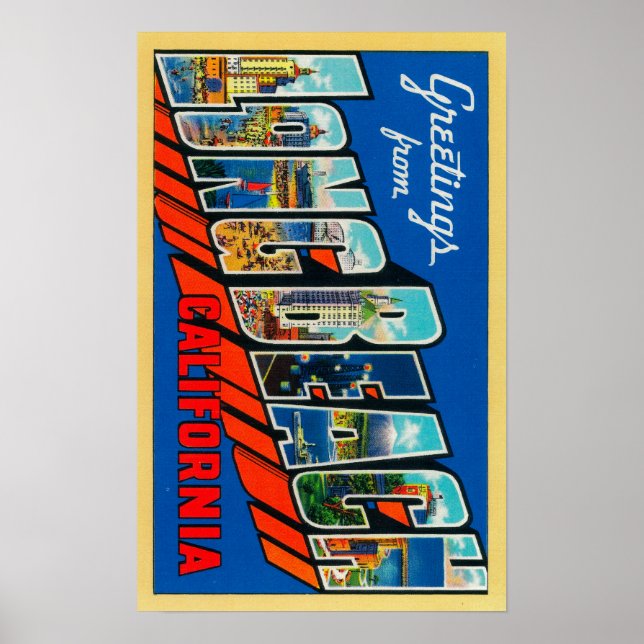Poster Long Beach, Californie - Scènes de grandes lettres (Devant)