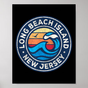 Poster Long Beach Island New Jersey Nj Nautique Vintage W