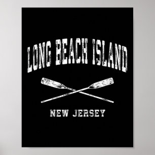 Poster Long Beach Island New Jersey Vintage Nautical Cros