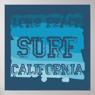 Poster Long Beach Surf Californie