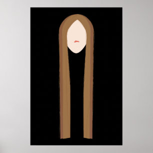 Poster Long Hair Art Portrait Minimaliste Moderne
