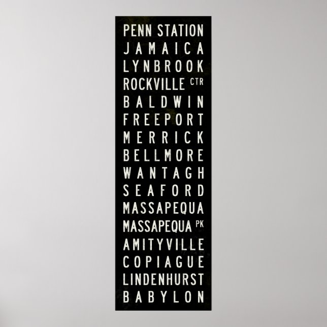 Poster Long Island Rail Road LIRR Babylon Line métro Art (Devant)