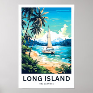 Poster Long Island The Bahamas Travel Print