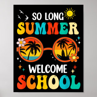 Poster Long Summer Welcome School Retro Groovy Back To