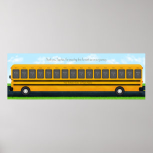 Poster Long Yellow School Bus 16 Photo Custom Keepsaké