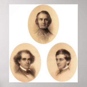 Poster Longfellow, Hawthorne, Emerson