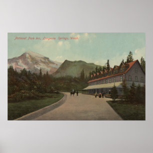Poster Longmire Springs, WA - Vue du parc national Inn