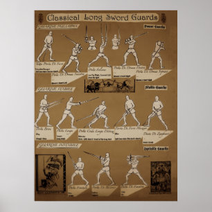 Poster Longue sépia d'affiche de garde d'épée