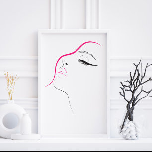 Poster Longues cils oeilleur Lash Extensions rose Noir