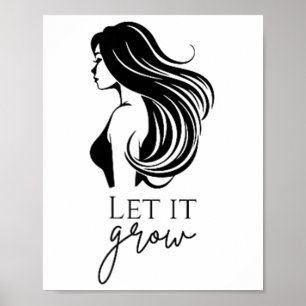 Poster Longueur des cheveux Vérifier la croissance Graphi