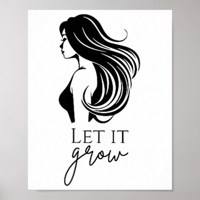 Poster Longueur des cheveux Vérifier la croissance Graphi (Devant)