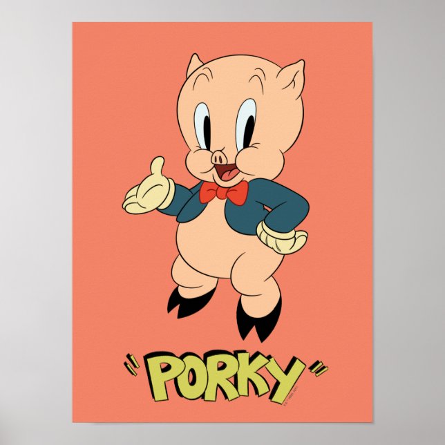 Poster LOONEY TUNES™ Rires rétro | Cochon de porc (Devant)