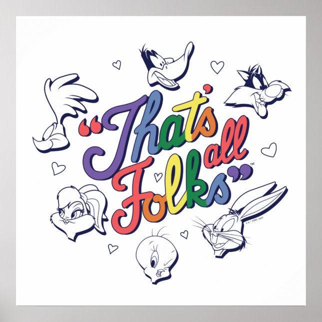 Poster LOONEY TUNES™ - That's All Folks ! Pride Badge (Devant)