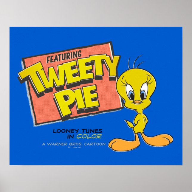 Poster LOONEY TUNES™ TWEETY™ Carte de hall rétro (Devant)