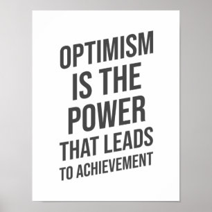 Poster L'optimisme est le pouvoir - l'inspiration motivat