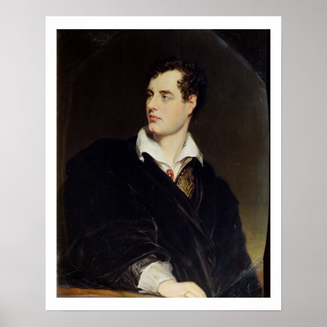 Poster Lord Byron après un portrait peint par Thomas Phil (Devant)