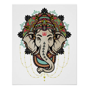Poster Lord Ganesh - Dieu hindou des nouveaux débuts