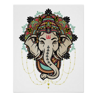 Poster Lord Ganesh - Dieu hindou des nouveaux débuts