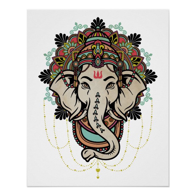 Poster Lord Ganesh - Dieu hindou des nouveaux débuts (Devant)